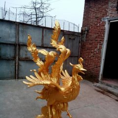 鳳凰銅雕，古代神獸銅雕