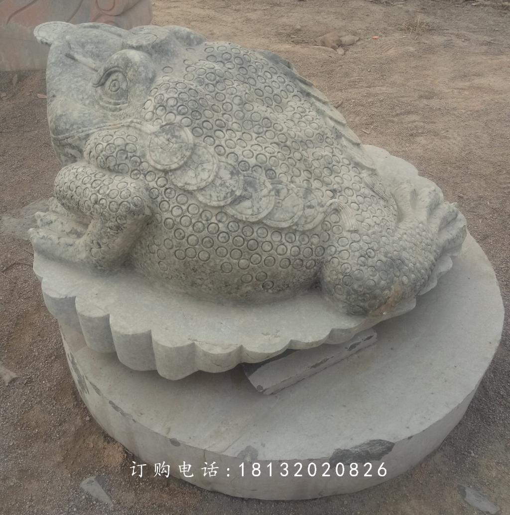 金蟾石雕，青石招財金蟾雕塑 (2)