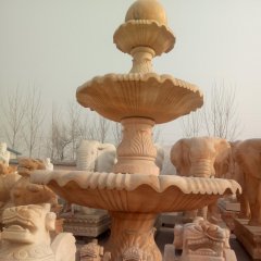 風(fēng)水球噴泉，晚霞紅噴泉石雕