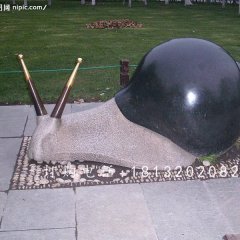 公園動物石雕，大理石蝸牛