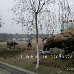 玻璃鋼拓荒牛雕塑，玻璃鋼動物雕塑