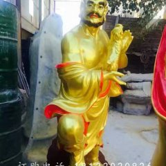 十八羅漢雕塑，玻璃鋼貼金羅漢
