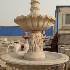 雙層噴泉石雕，歐式噴水盆雕塑