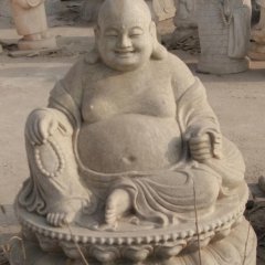 彌勒佛石雕，大理石笑面佛