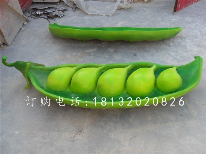 豌豆雕塑，仿真植物玻璃鋼雕塑 (4)
