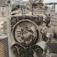 青石門墩，仿古門墩雕塑
