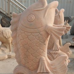 石雕魚，噴泉魚，公園石雕魚
