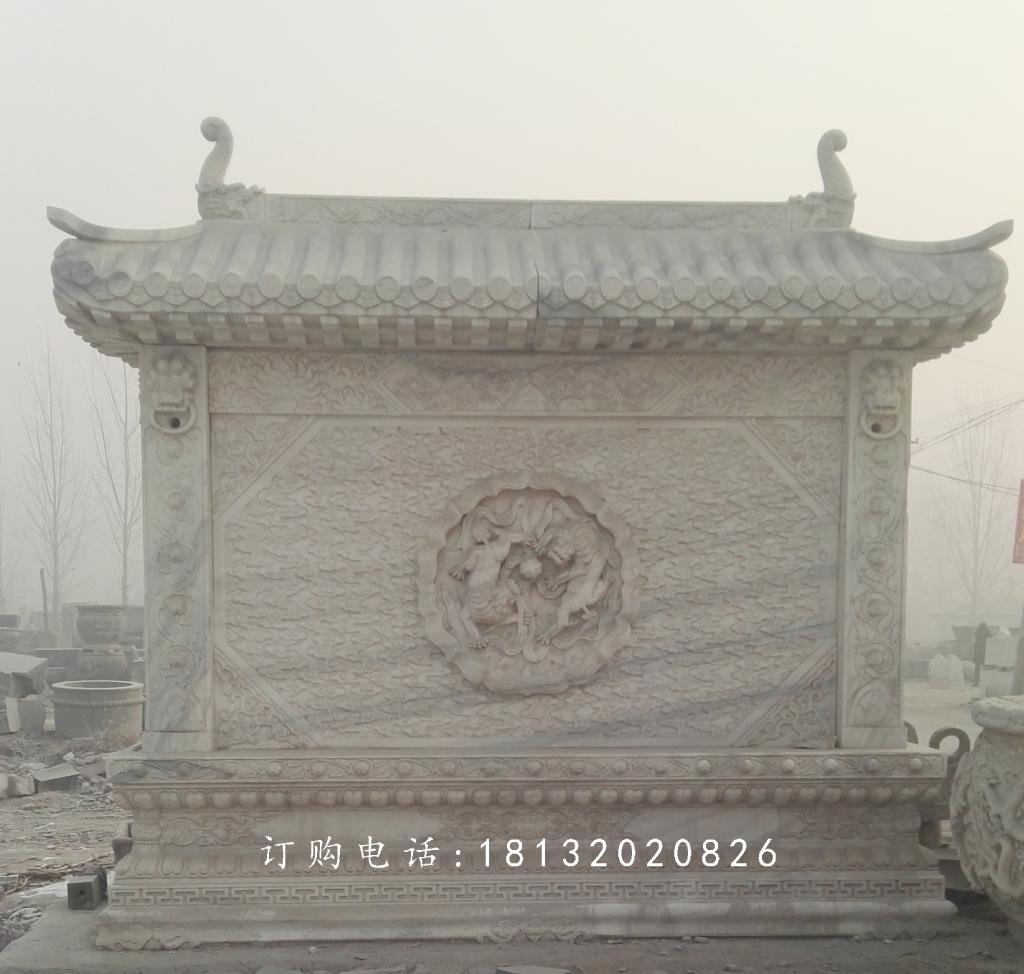 影壁石雕，大理石照壁雕塑 (2)