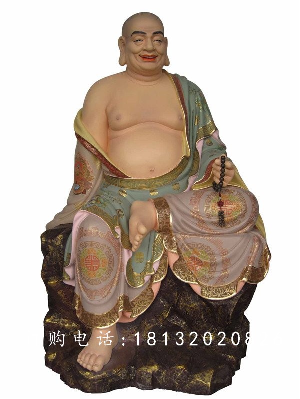 坐式佛像雕塑，玻璃鋼十八羅漢 (2)
