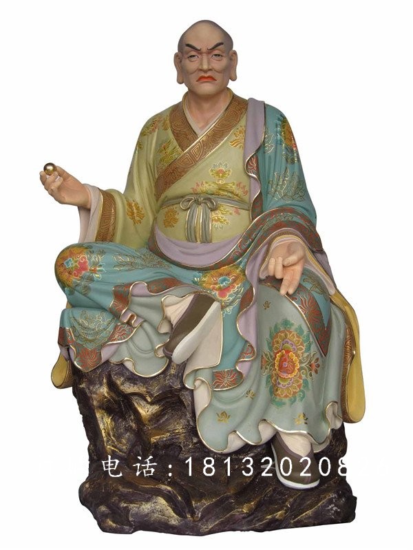 坐式佛像雕塑，玻璃鋼十八羅漢 (3)