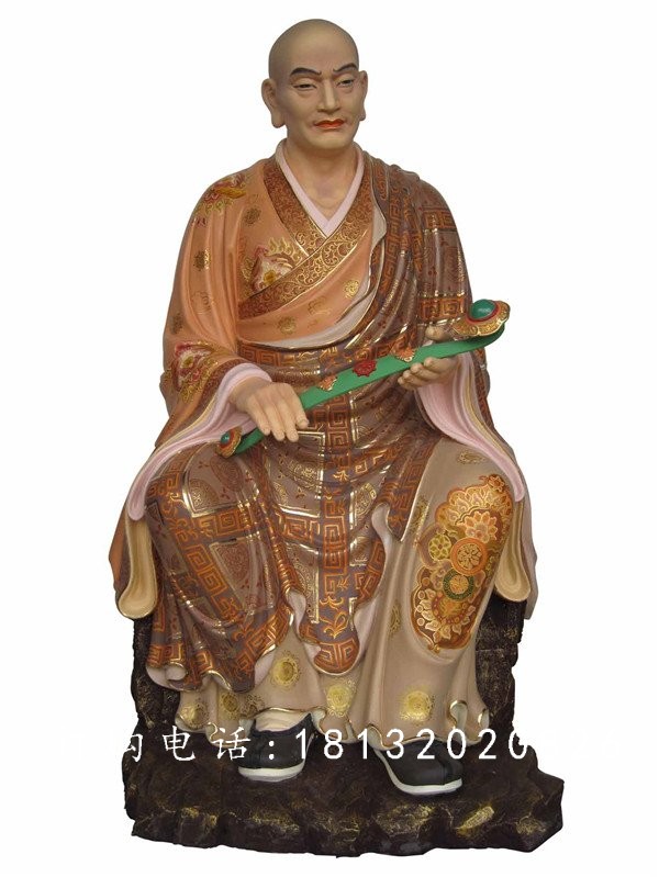 坐式佛像雕塑，玻璃鋼十八羅漢 (6)
