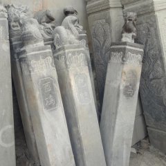 青石拴馬柱雕塑，仿古拴馬柱