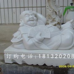 高枕無憂石雕，彌勒佛睡覺石雕，石雕佛像