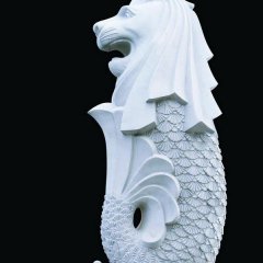 魚尾獅石雕，公園景觀石雕