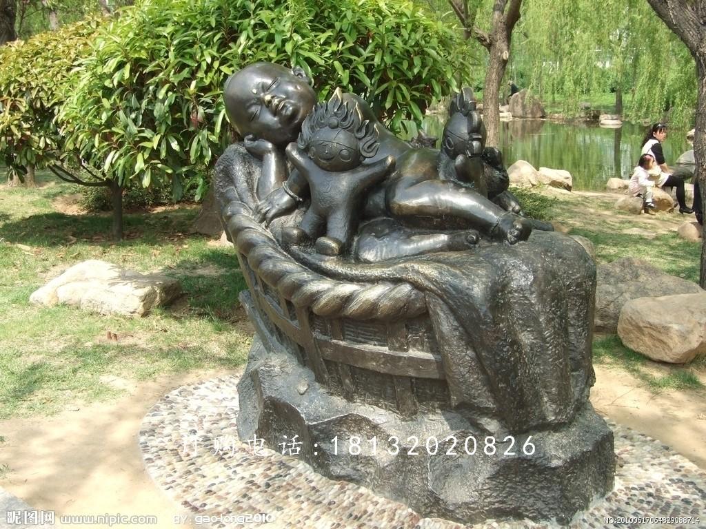 嬰兒睡覺(jué)銅雕，廣場(chǎng)人物銅雕