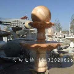 晚霞紅風(fēng)水球石雕，公園景觀石雕