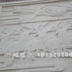打鼓石浮雕，廣場(chǎng)人物景觀石浮雕