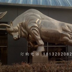 不銹鋼拓荒牛雕塑，不銹鋼動(dòng)物雕塑