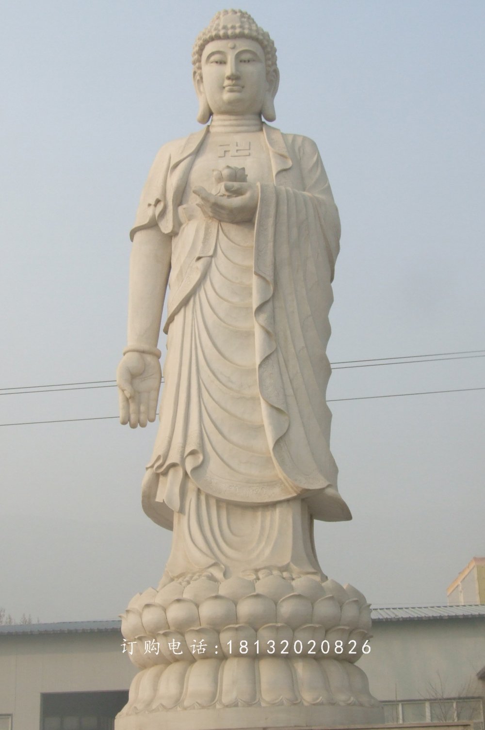 立式觀音石雕，石雕佛像