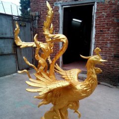 玻璃鋼鳳凰，玻璃鋼仿銅動物