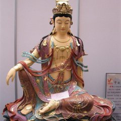玻璃鋼觀音雕塑，坐式觀音菩薩雕塑