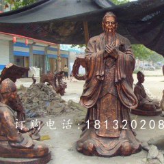 玻璃鋼孔子雕塑，玻璃鋼仿銅孔子雕塑