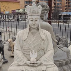 地藏菩薩石雕，大理石坐式佛像雕塑