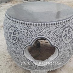 仿古石桌石凳，鼓式桌凳石雕