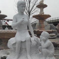老師與學(xué)生雕塑，校園人物石雕
