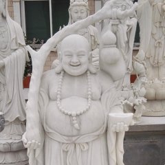 彌勒佛石雕，漢白玉笑面佛石雕