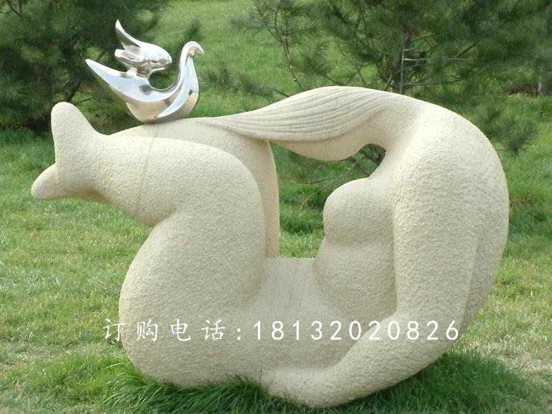抽象女人石雕，公園景觀石雕