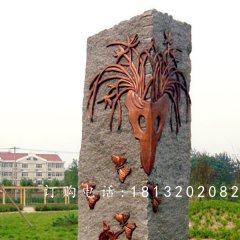 鍛銅浮雕，蝴蝶蘭花銅浮雕