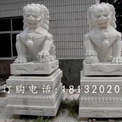 北京獅石雕，漢白玉動(dòng)物雕塑
