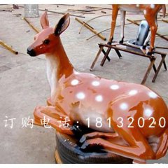 玻璃鋼梅花鹿雕塑，玻璃鋼仿真動(dòng)物