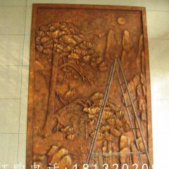 銅浮雕，松鶴延年銅浮雕
