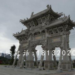三門石牌樓，大理石牌樓雕塑