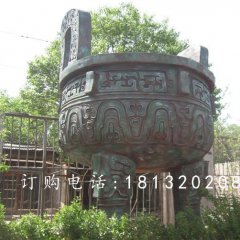 三足鼎雕塑，青銅鼎雕塑