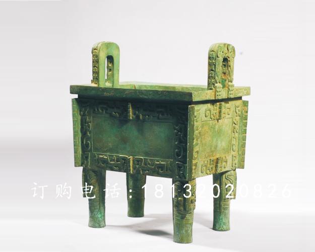 司母戊鼎銅雕，仿古青銅鼎