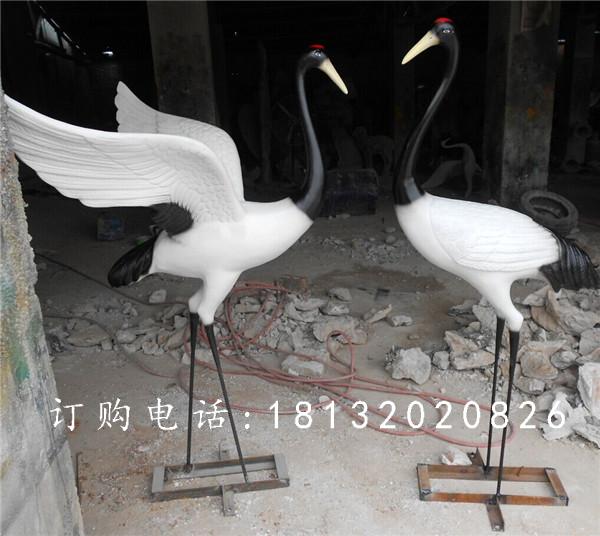 玻璃鋼仙鶴雕塑，玻璃鋼仿真動物雕塑