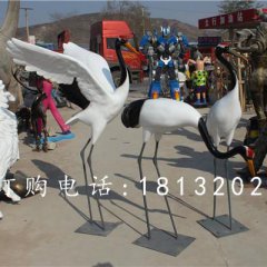 玻璃鋼仙鶴雕塑，玻璃鋼動物雕塑