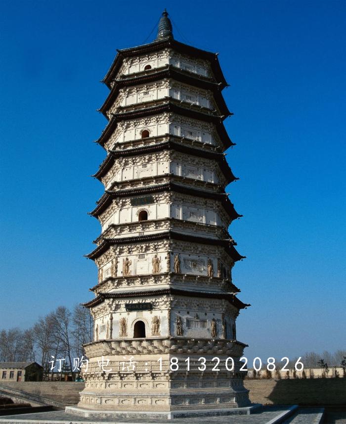佛塔石雕，大理石佛塔雕塑
