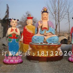 玻璃鋼觀世音雕塑，彩繪佛像雕塑