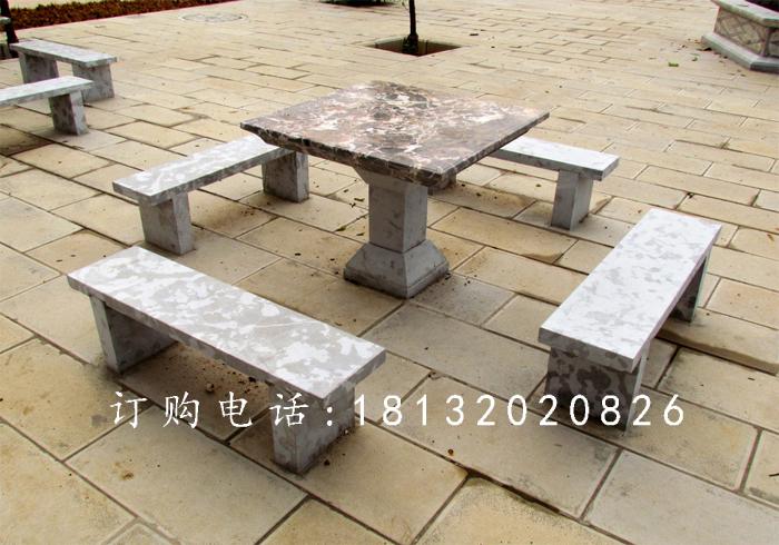方桌石雕，長椅石雕