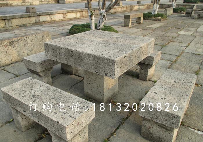 方桌石雕，長凳石雕，公園石桌凳