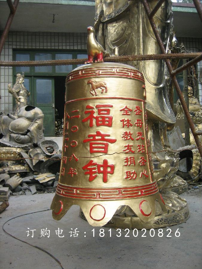 寺廟銅鐘，福音鐘銅雕