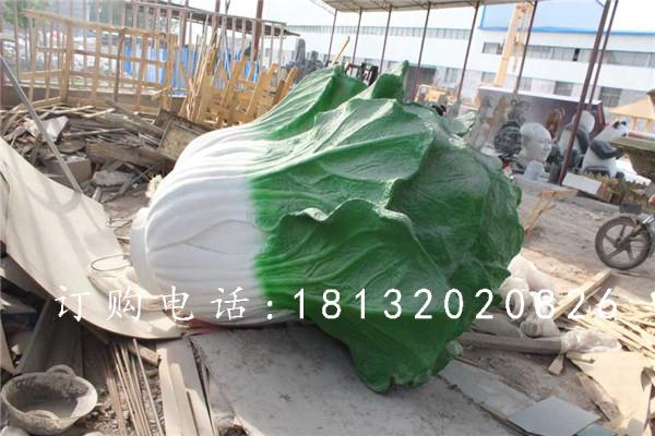 玻璃鋼白菜雕塑，玻璃鋼仿真蔬菜雕塑
