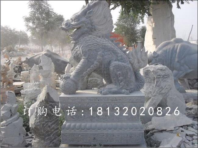 古代神獸石雕，青石仿古麒麟雕塑