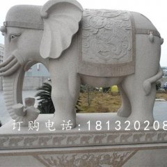 大象石雕，廣場吉祥大象石雕