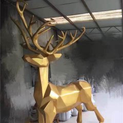 玻璃鋼馴鹿雕塑，玻璃鋼動物雕塑