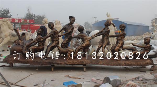 拔蘿卜銅雕，公園小品銅雕